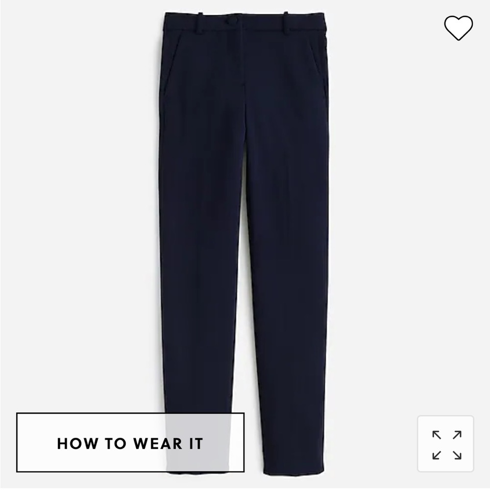 Petite High Rise Work Pants in Navy